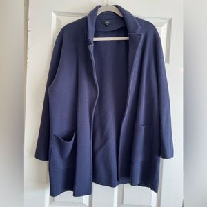 Navy JCrew Sophie Open front Sweater Blazer